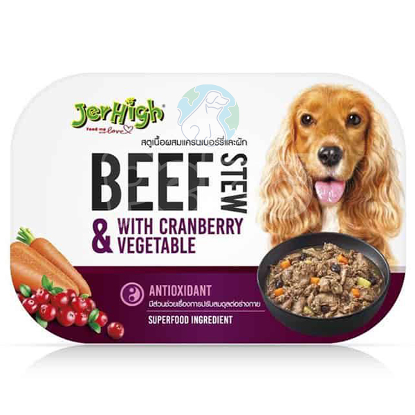 کنسرو سگ گوشت و کرن بری و سبزیجات 200گرمی Jerhigh